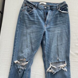 Abercrombie & Fitch Blue Boyfriend Jeans Distressed Style